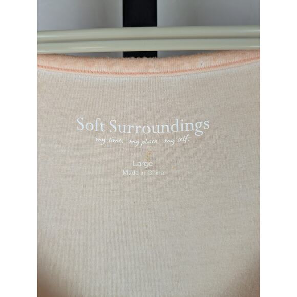 Soft Surroundings Peach Silk Embellished Sleeveless Tank Top - Picture 3 of 8